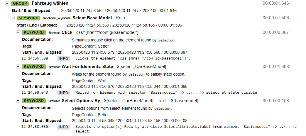 Robot Framework Protokoll