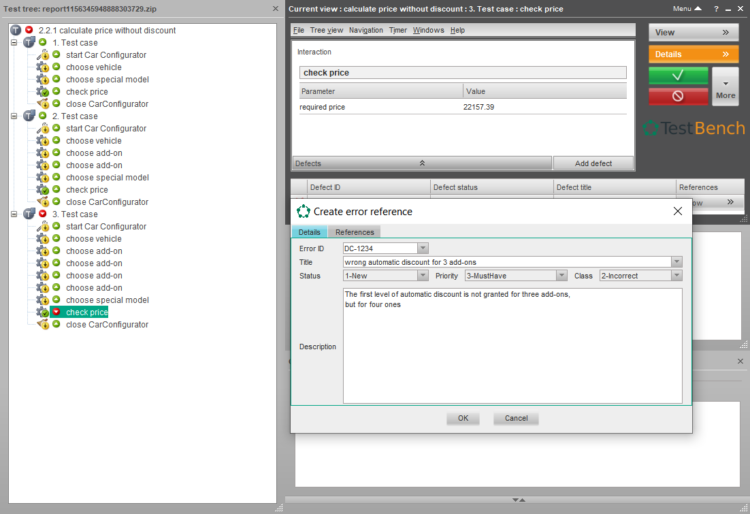 Defect detection during test execution in iTORX